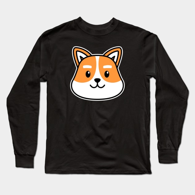 Cute Corgi Long Sleeve T-Shirt by rudypagnel